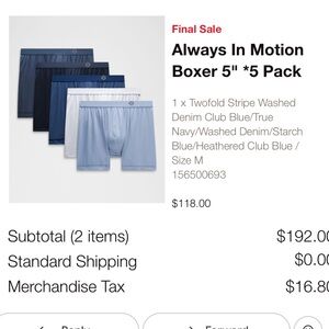 lululemon athletica Men's Boxer 5" 5 Pack - Blue, Black, Gray